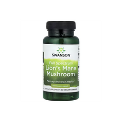 Lion’s Mane (Juba de Leão) 500mg - 60 Cápsulas - Swanson - 60 Cápsulas - Minerais