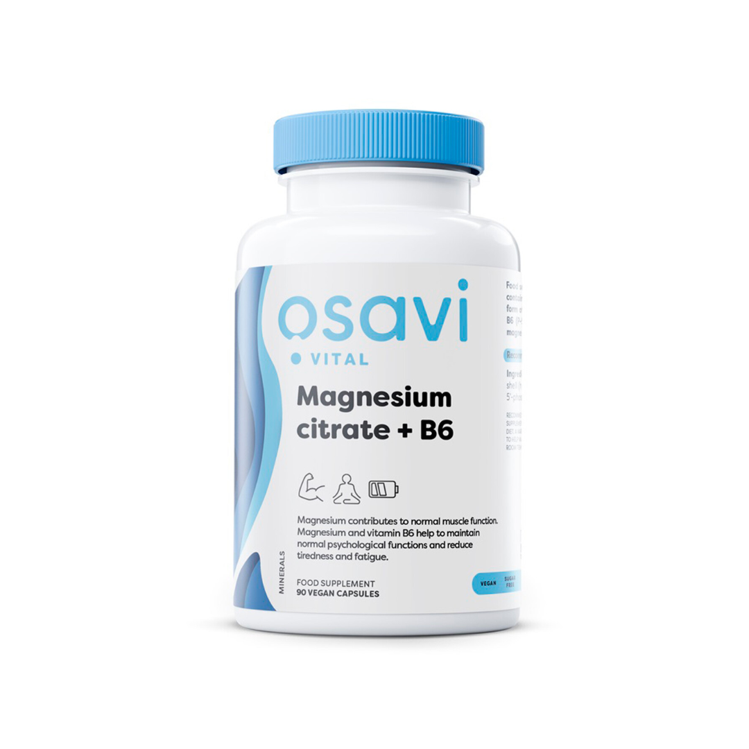 Citrato de Magnésio com Vitamina B6 - 375mg + 4.2mg - 90 Cápsulas - Osavi