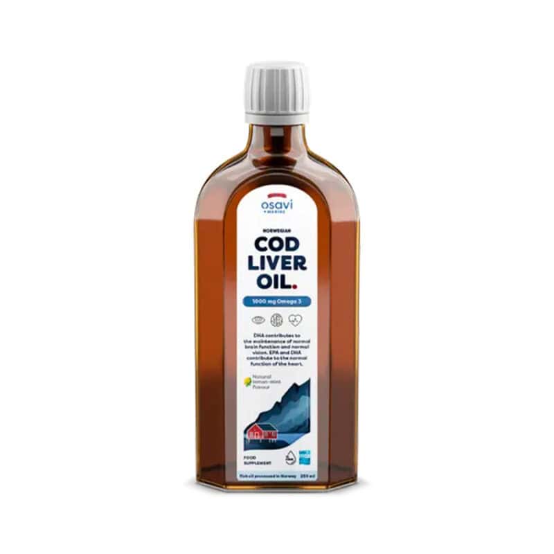 Óleo de Fígado de Bacalhau, 1000 Omega 3 (limão e menta) - Osavi - 500 ml