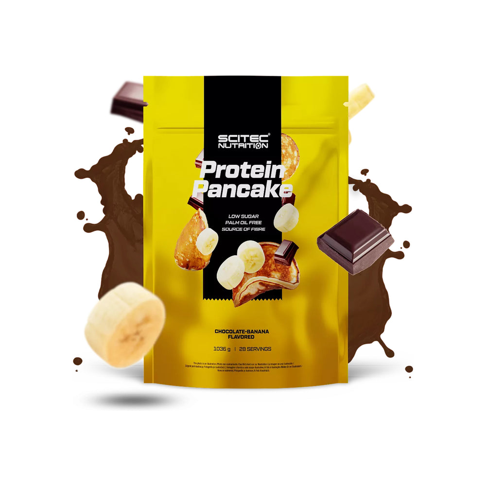 Protein Pancake Scitec Nutrition 1036g Chocolate e Banana – frente da embalagem