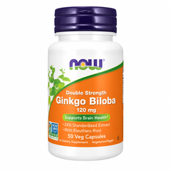 Ginkgo Biloba Double Strength 120mg - NOW Foods - 50 Cápsulas