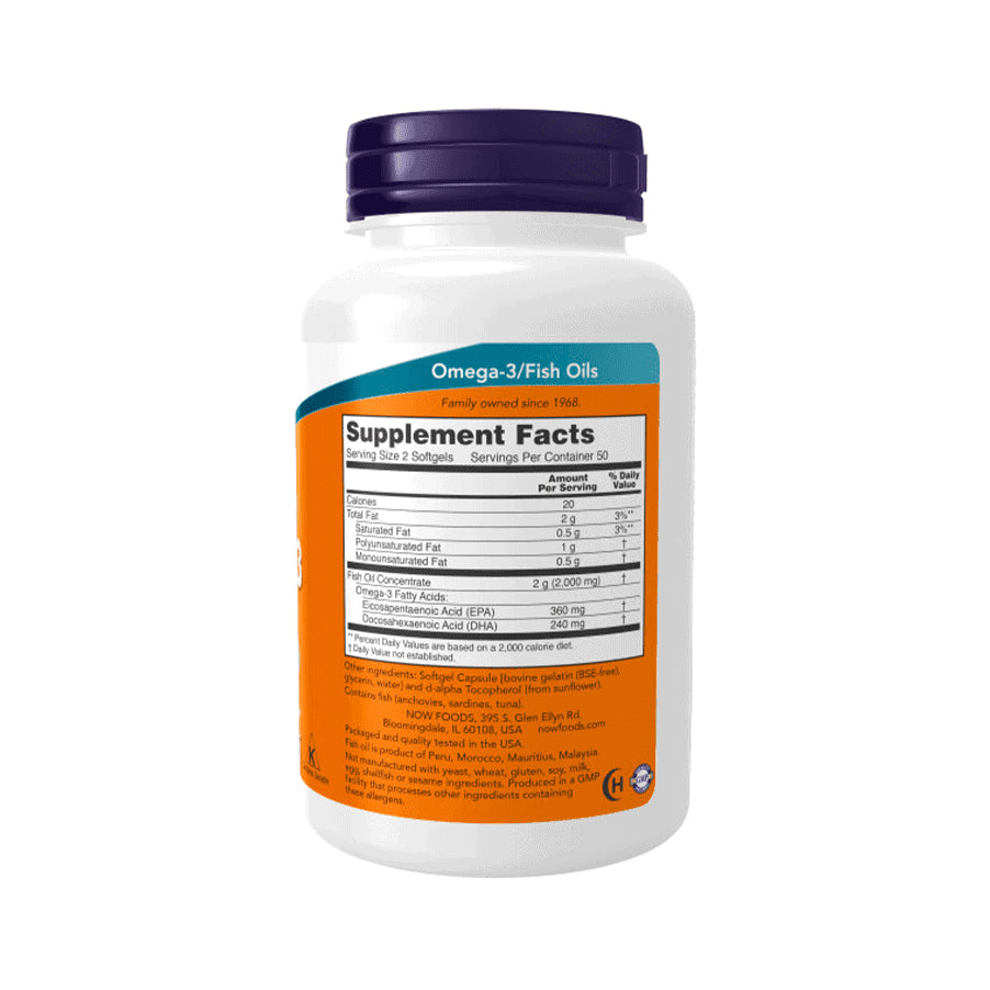 Omega 3 1000mg - 100 cápsulas - NOW Foods
