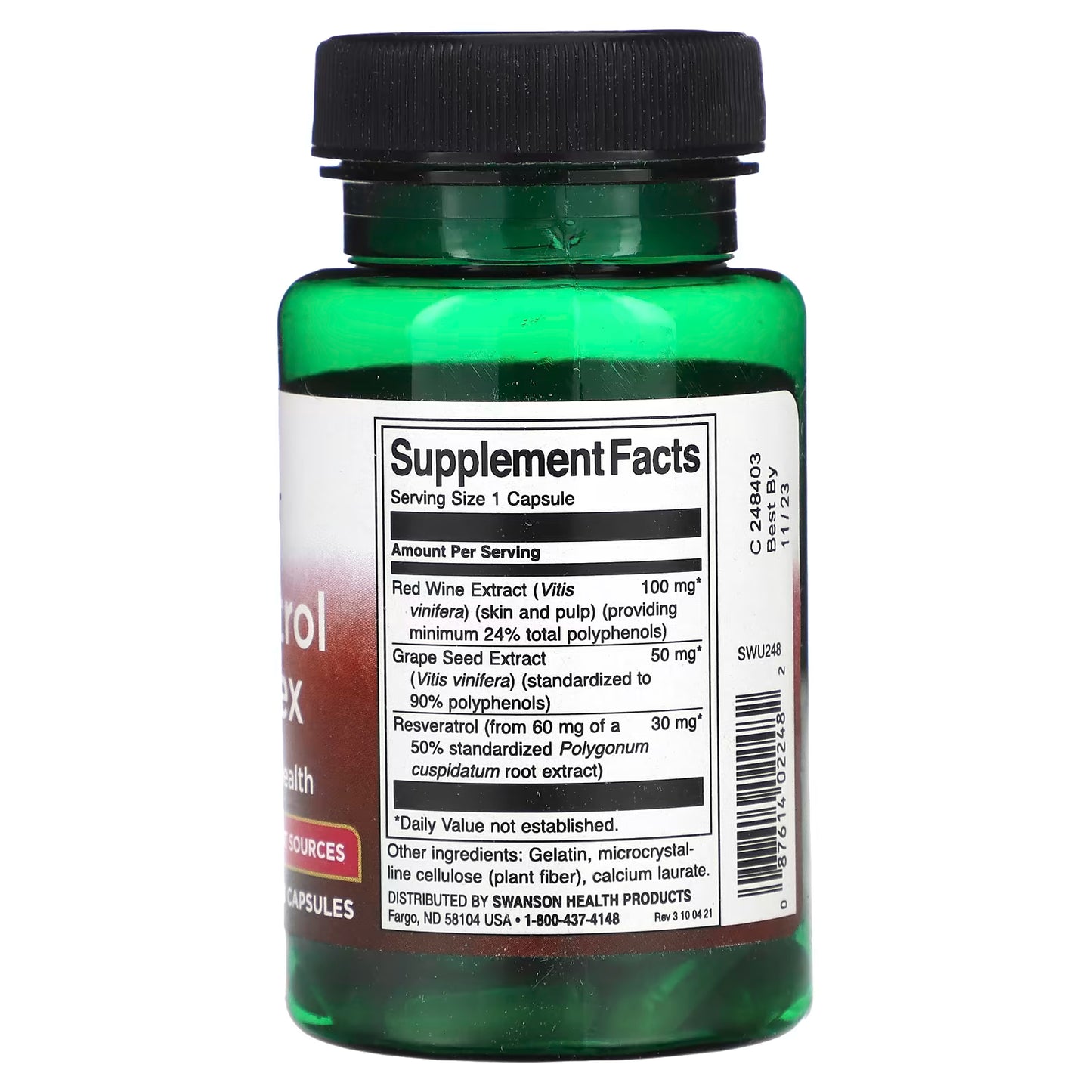 Resveratrol Complex 180mg - Swanson - 60 cápsulas