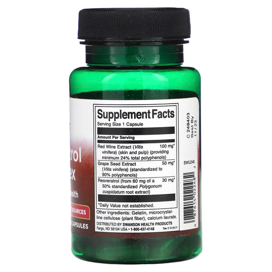 Resveratrol Complex 180mg - Swanson - 60 cápsulas
