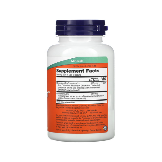 Tri-Chromium 500mcg - 90 Cápsulas - NOW Foods