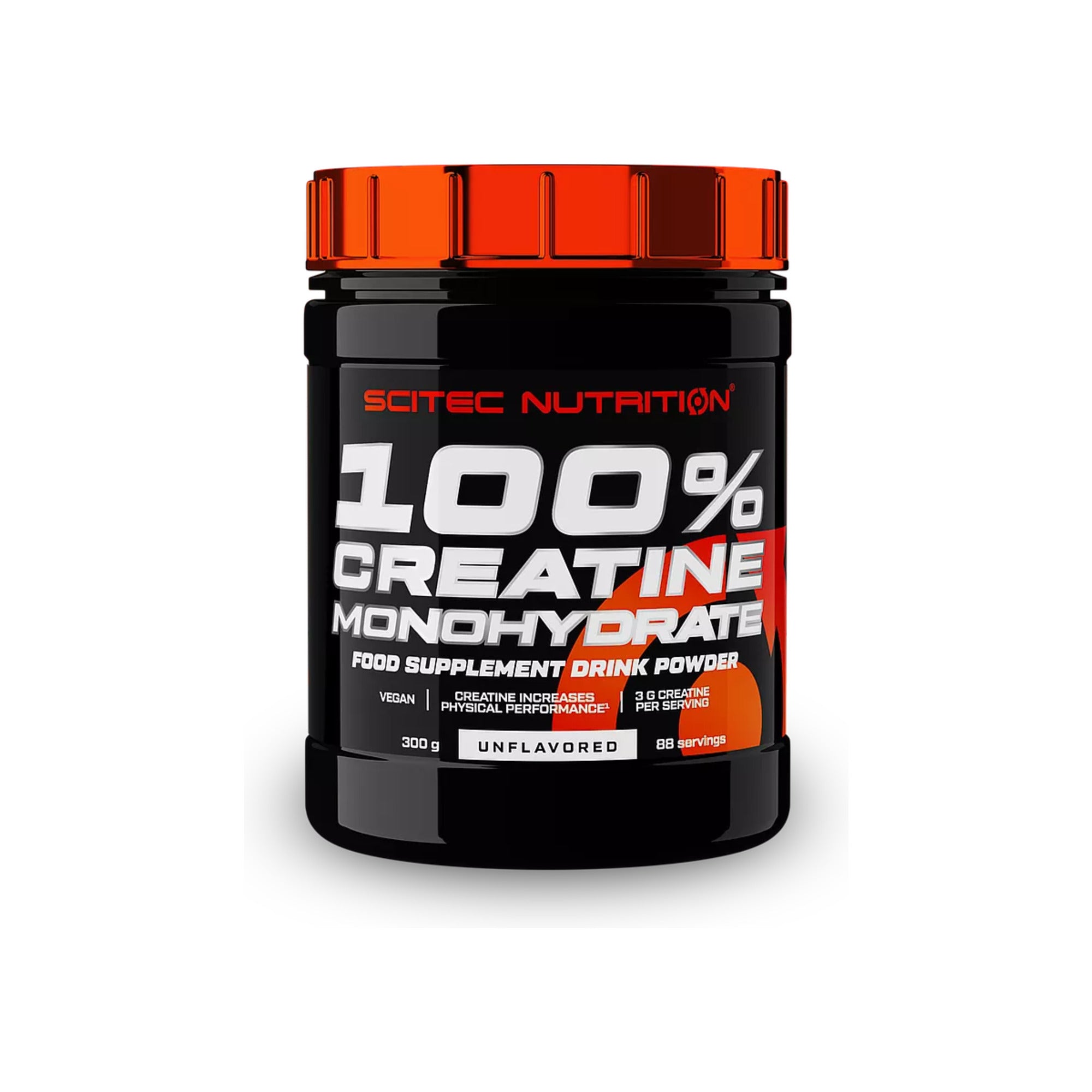 Creatina Monohidratada 100% Scitec Nutrition 300 g – frente do frasco
