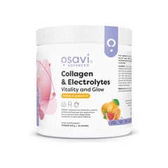 Colagénio & Eletrólitos Vitality and Glow Osavi 300g laranja e toranja – frente da embalagem