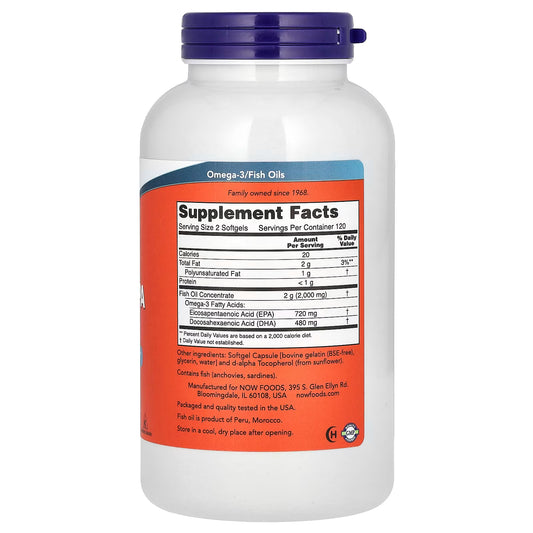 Super Omega EPA Fish Oil - 240 cápsulas - NOW Foods