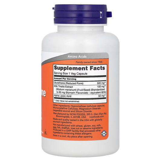 Glutationa 500mg - 60 cápsulas - NOW Foods