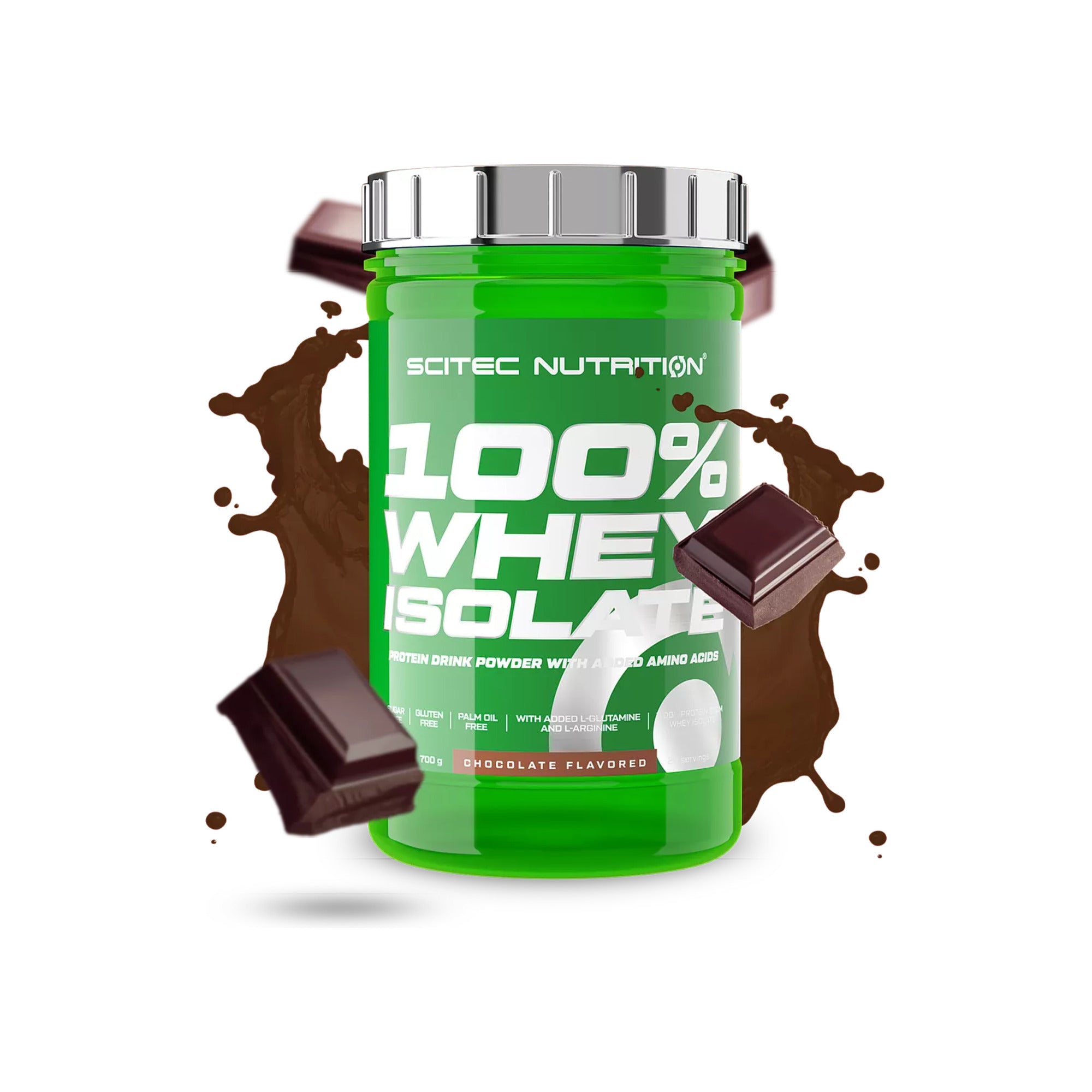 100% Whey Isolate Scitec Nutrition 700g Chocolate – frente da embalagem