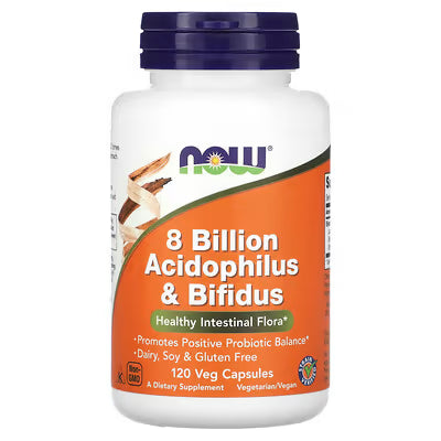 Probiótico 8 Bilhões Acidophilus e Bifidus - 60 Cápsulas - NOW Foods