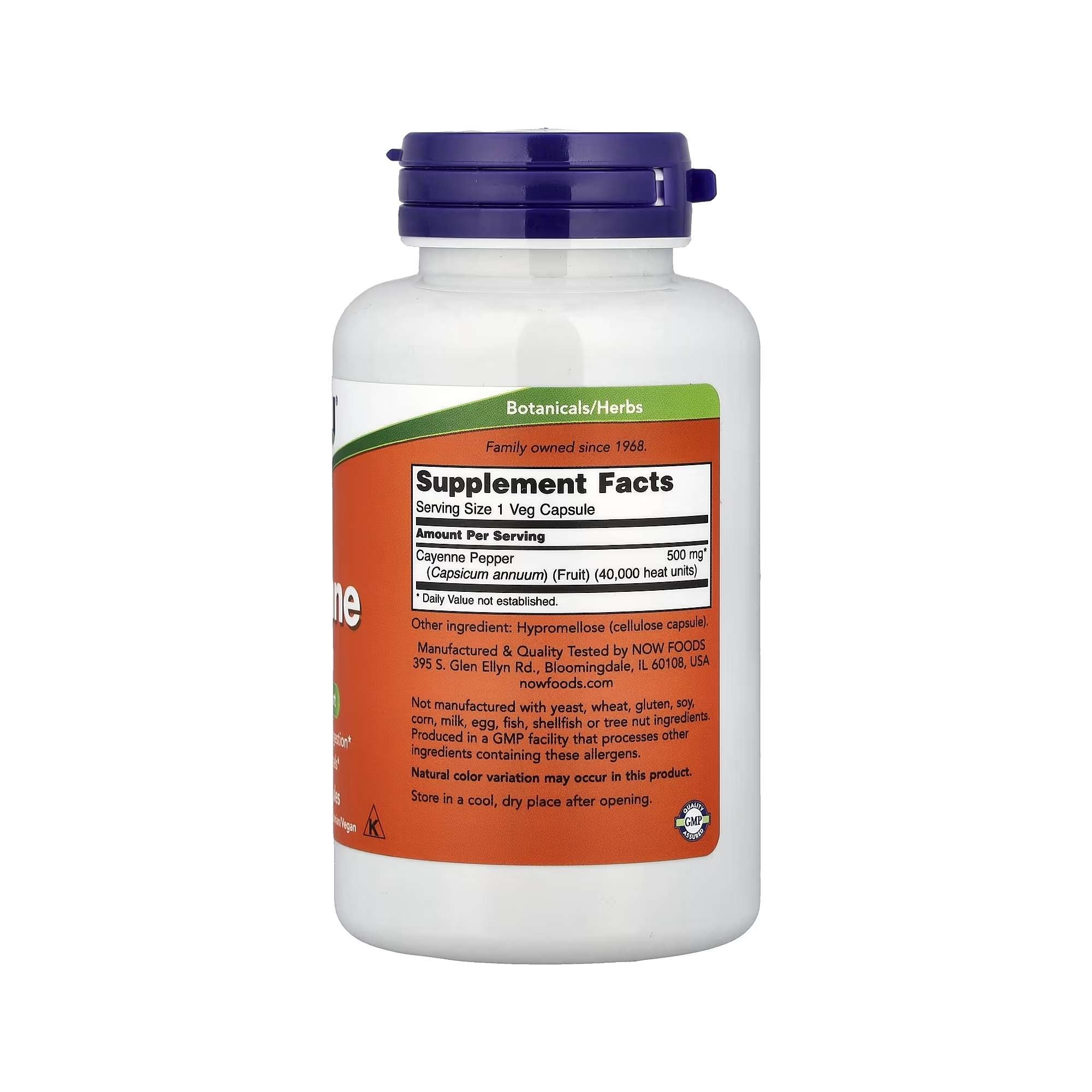 Caiena 500mg - NOW Foods - 100 Cápsulas