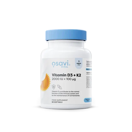 Vitamina D3 + K2 - 2000IU + 100mcg - 60 Cápsulas - Osavi