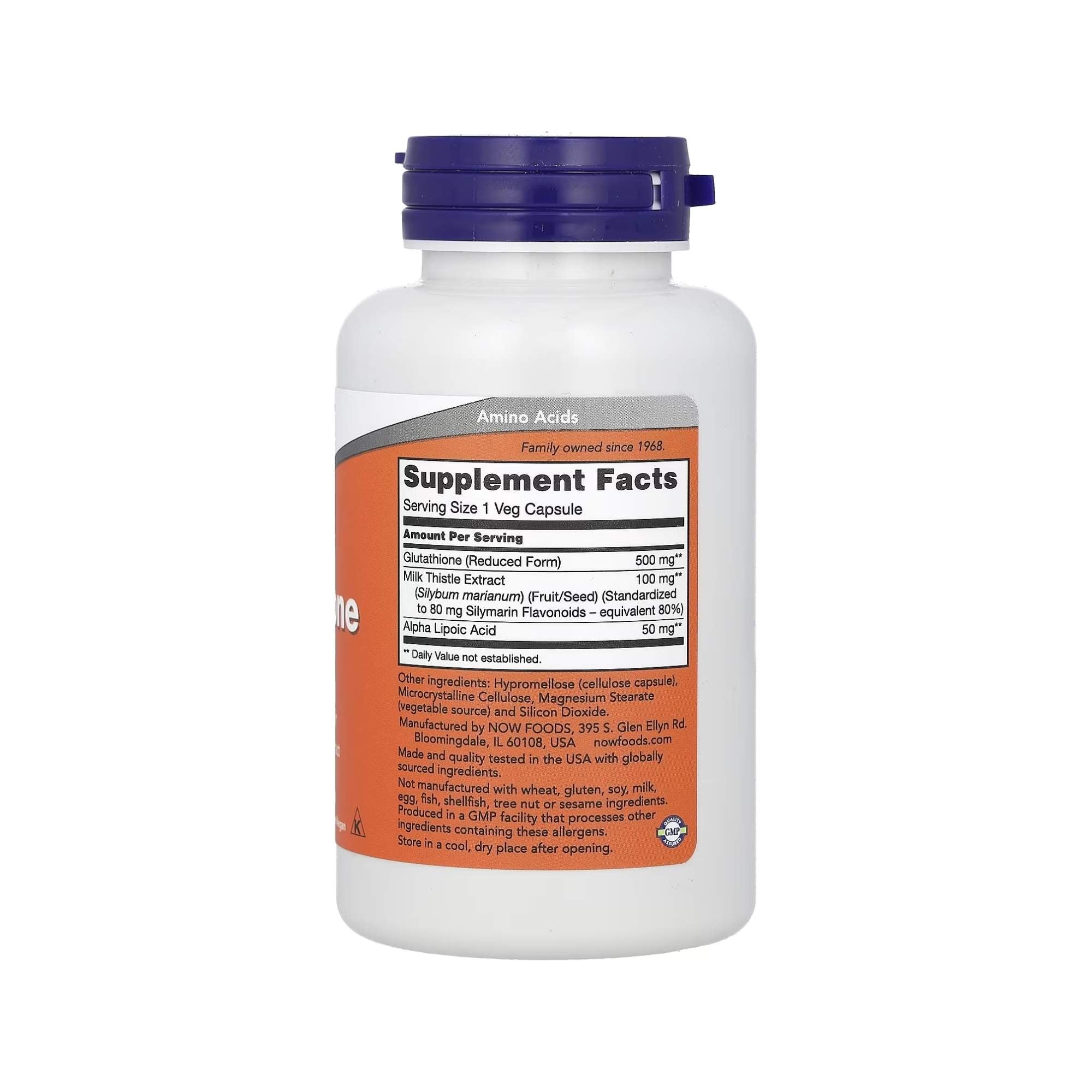 Glutationa 500mg - NOW Foods - 60 cápsulas