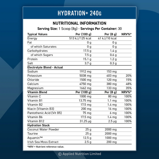 Hydration+ - Eletrólitos e Vitaminas em pó - 240g - Applied Nutrition