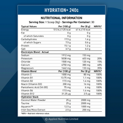 Hydration + - Eletrólitos e Vitaminas em pó - 240g - Applied Nutrition - Minerais