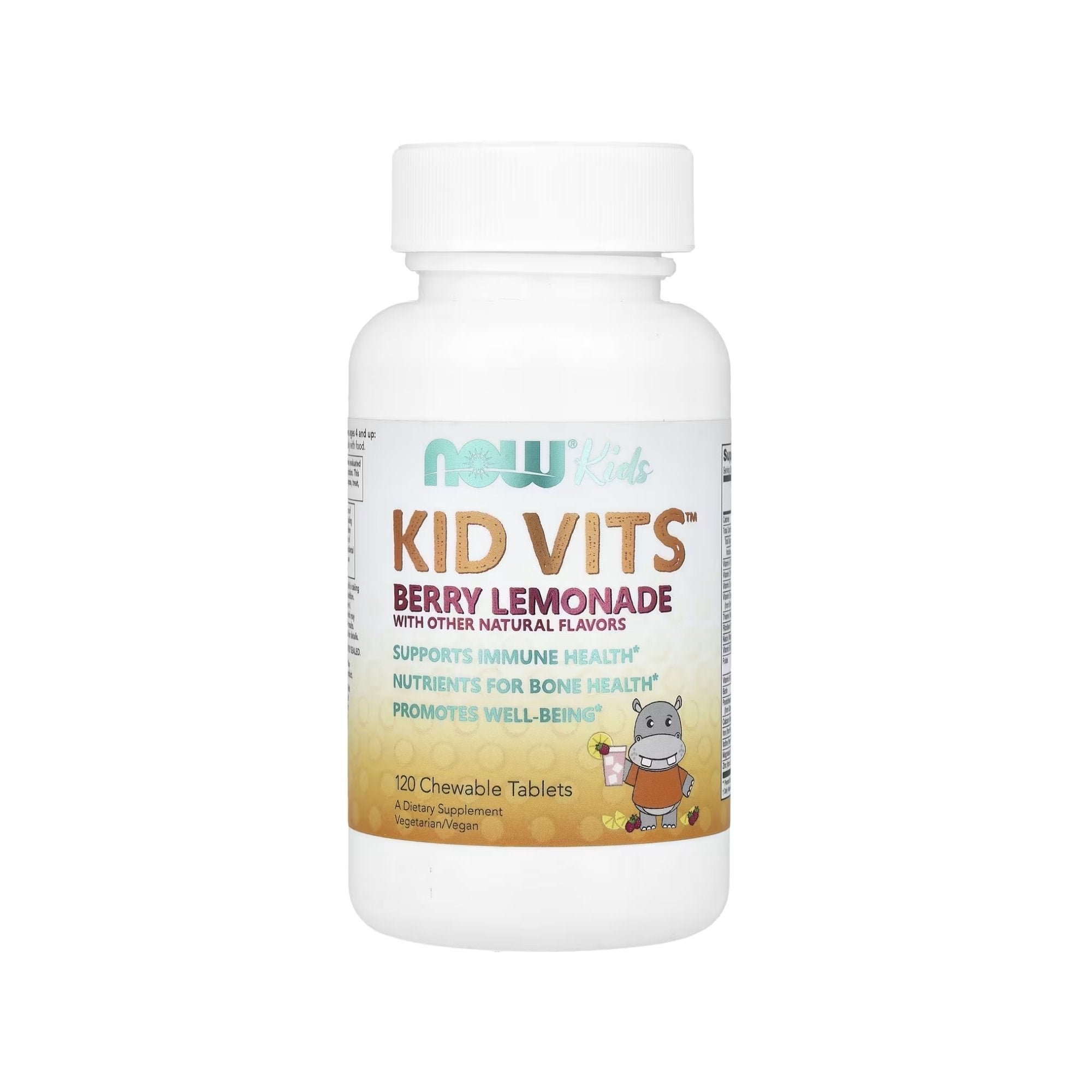 Kid Vits – NOW Kids – 120 Pastilhas Mastigáveis Limonada de Cereja