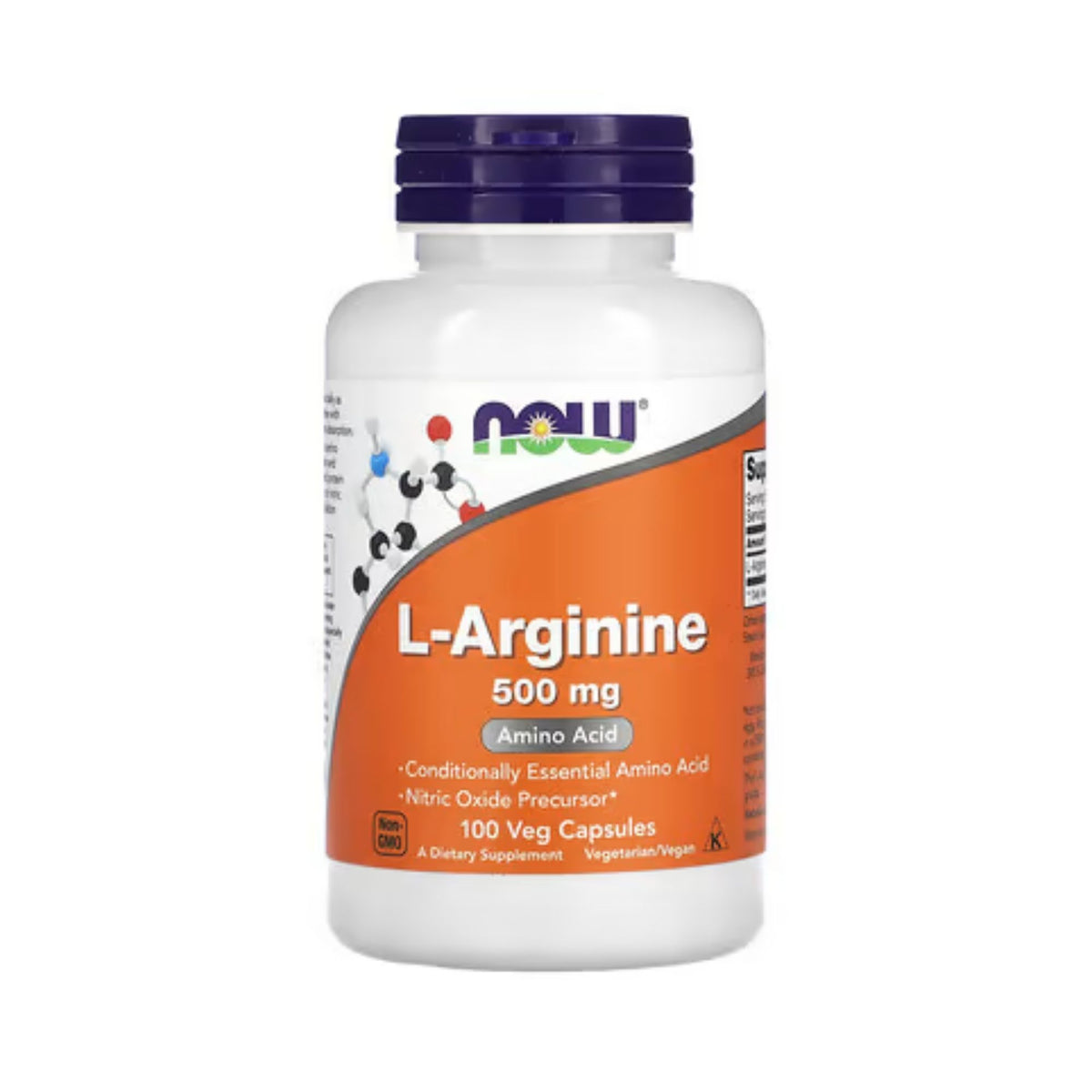 L-Arginina 500 mg - NOW Foods - 100 Cápsulas