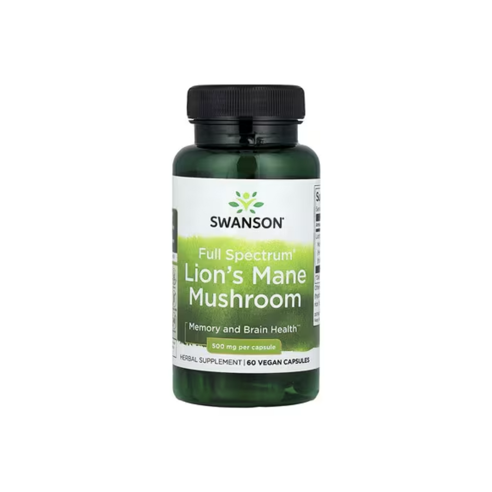 Lion’s Mane (Juba de Leão) 500mg - 60 Cápsulas - Swanson - 60 Cápsulas - Minerais