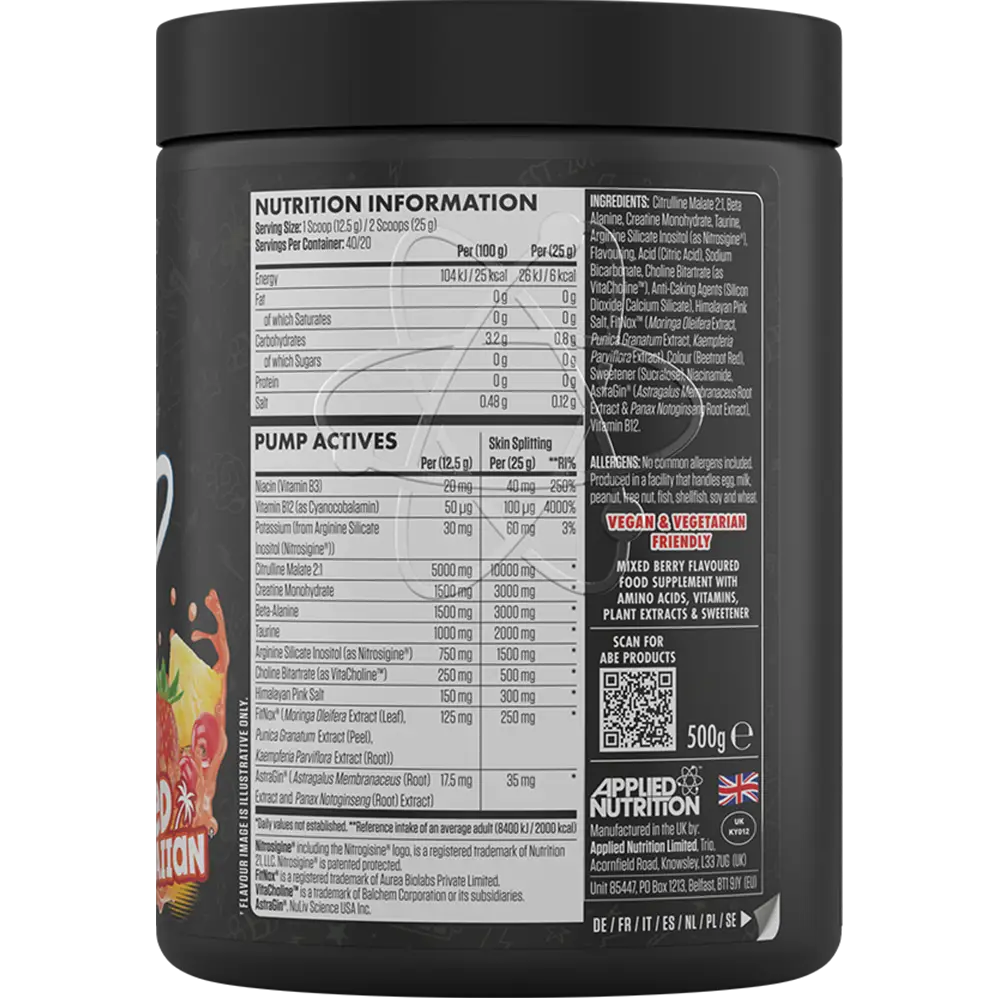 ABE All Black Everything Pré-Treino 375g - Applied Nutrition - Pré-Treino