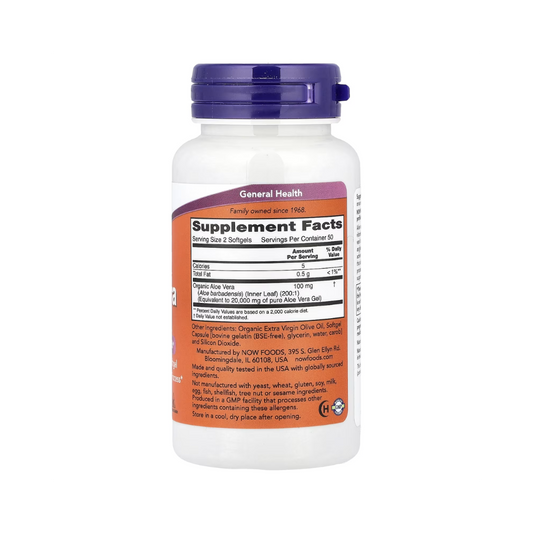 Aloe Vera Gels - 100 Cápsulas - NOW Foods