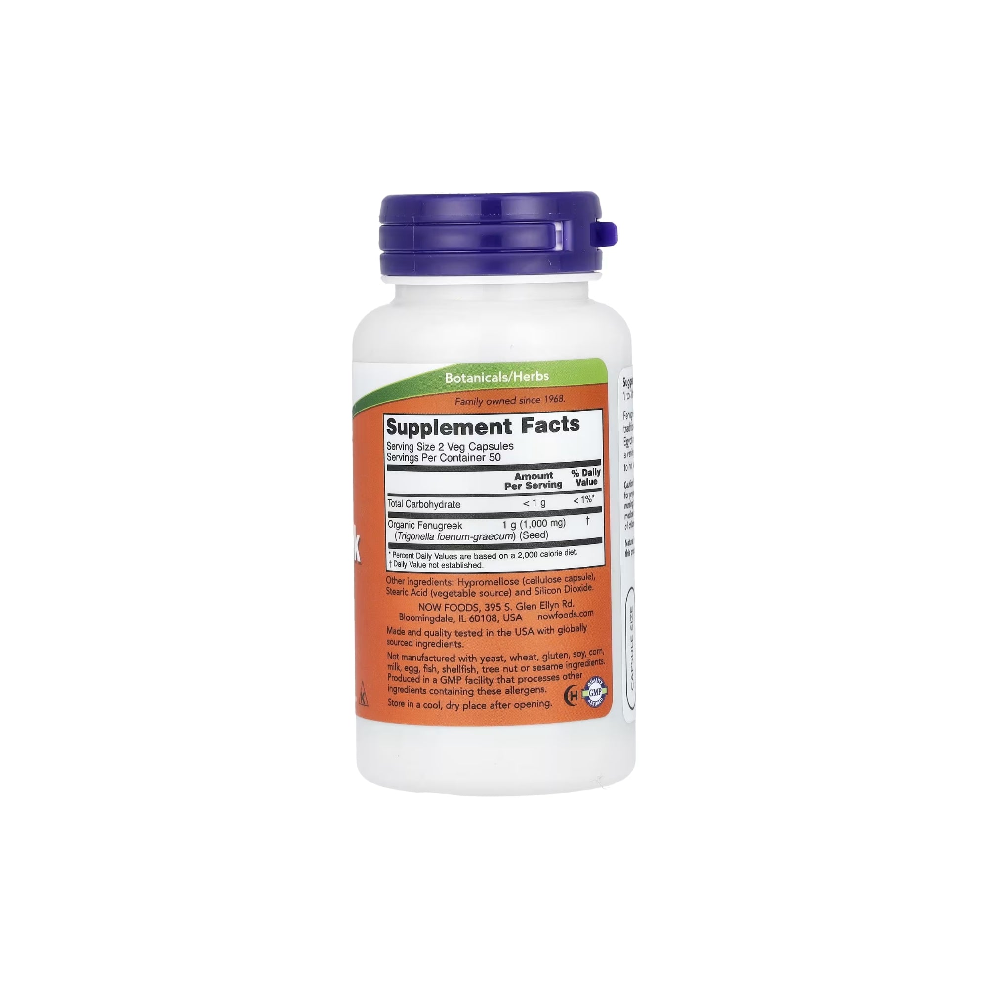 Feno Grego 500mg - NOW Foods - 100 Cápsulas