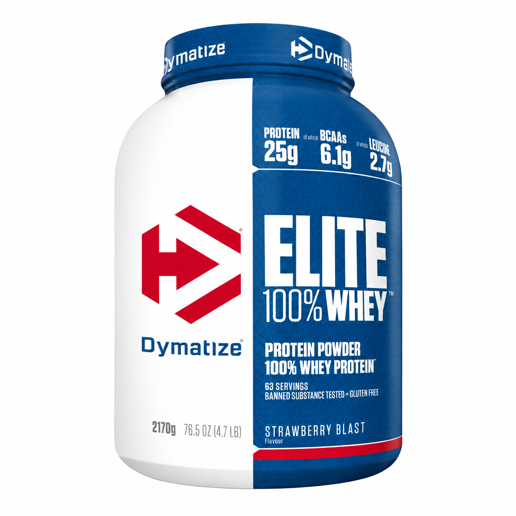 Whey Protein Elite 100% Whey - Dymatize - Explosão de Morango - 2,1kg