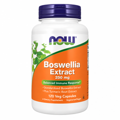 Extrato de Boswellia com Extrato de Raiz de Cúrcuma 250mg - NOW Foods - 120 Cápsulas Vegetais - Frente