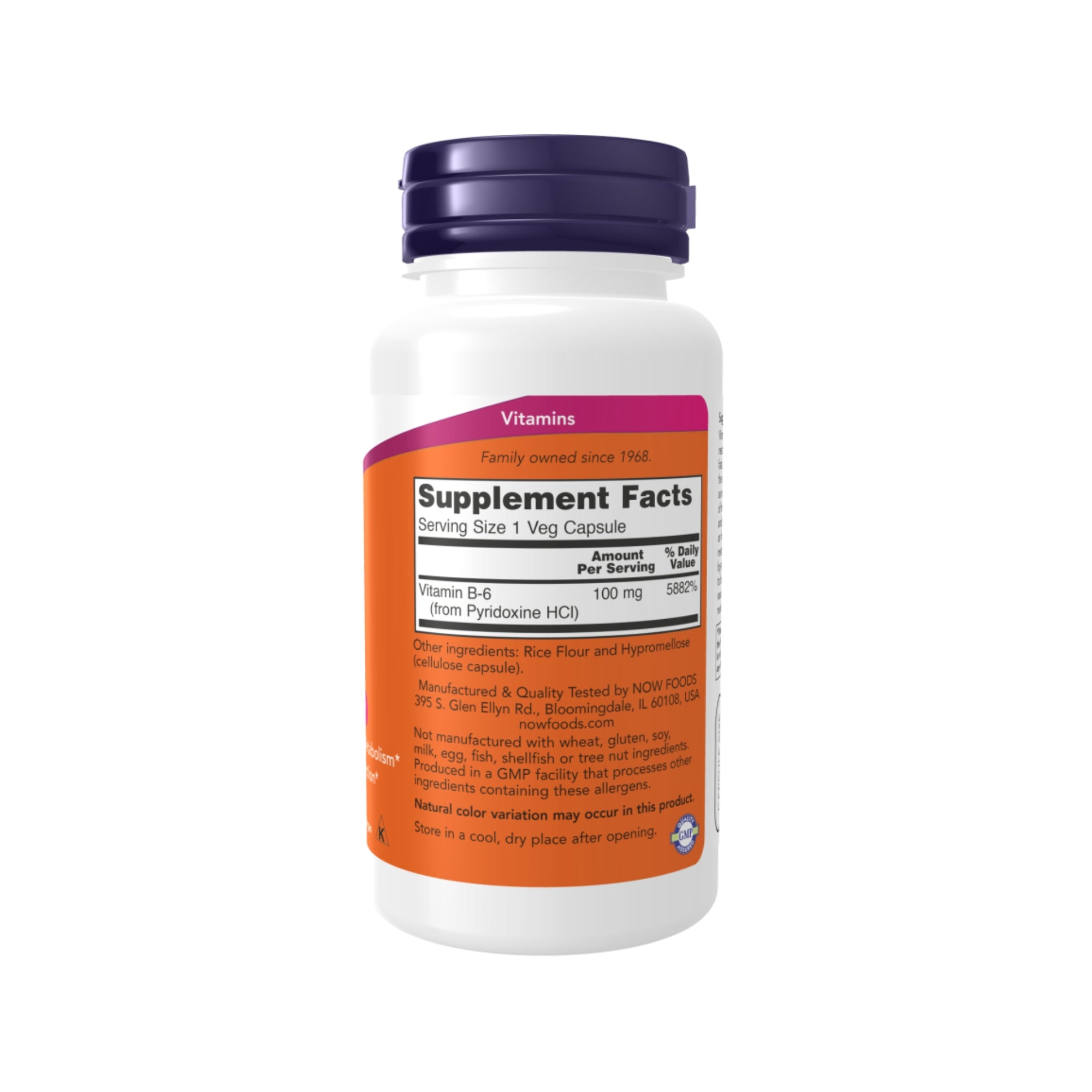 Vitamin B-6 100mg - NOW Foods – 100 Capsulas