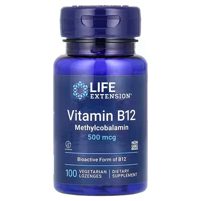 Vitamina B12 500 mcg - 100 pastilhas - Life Extension