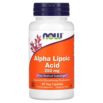 NOW Foods, Ácido Alfa Lipóico 250 mg, 60 Cápsulas Vegetais