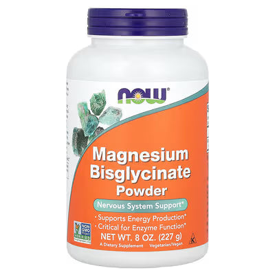 Magnésio Bisglicinato em Pó 227 g - NOW Foods