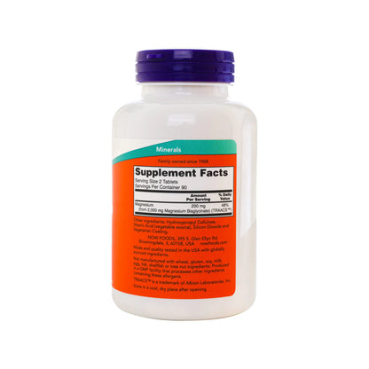 NOW Foods, Magnésio Glicinato (Bisglicinato), 180 Comprimidos