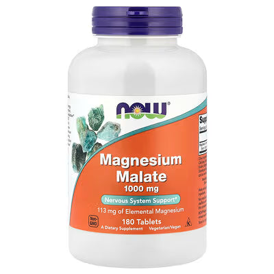 Malato de Magnésio 1000 mg - 180 Comprimidos - NOW Foods