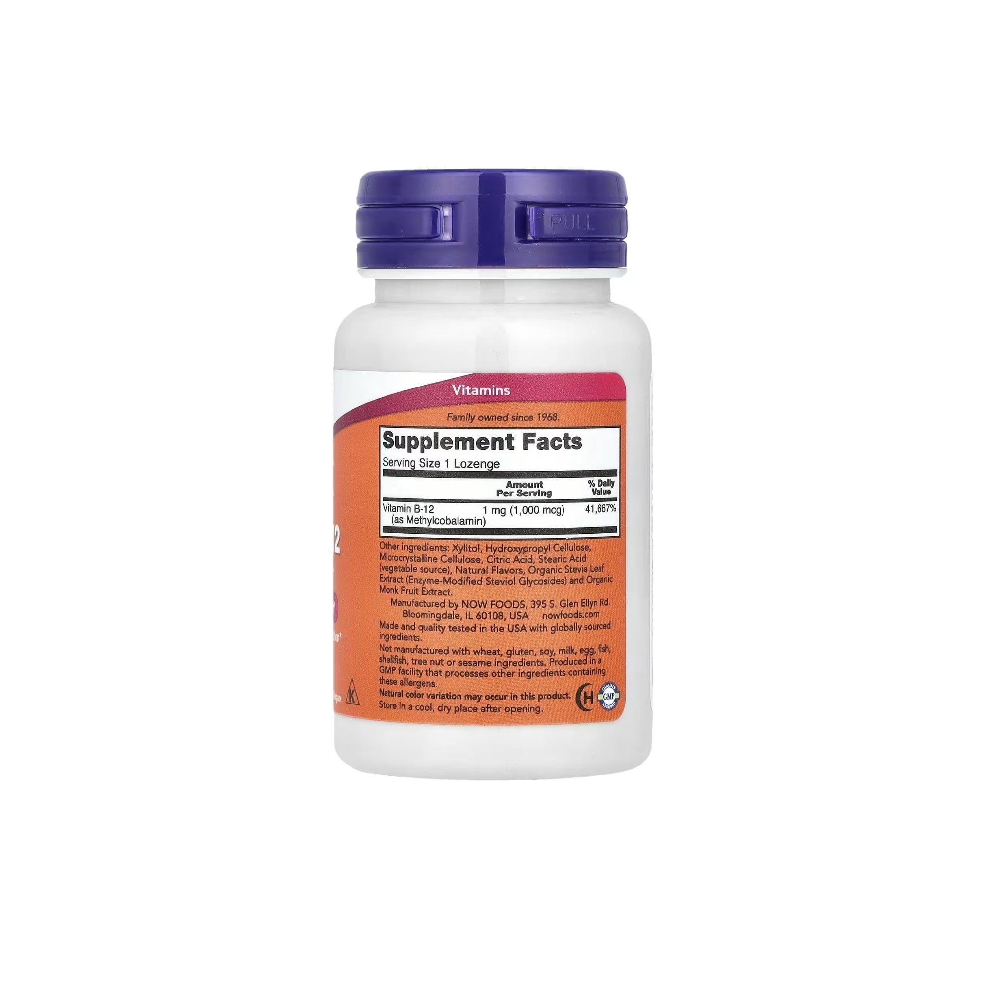 Metil B12 1000mcg – NOW Foods – 100 Pastilhas