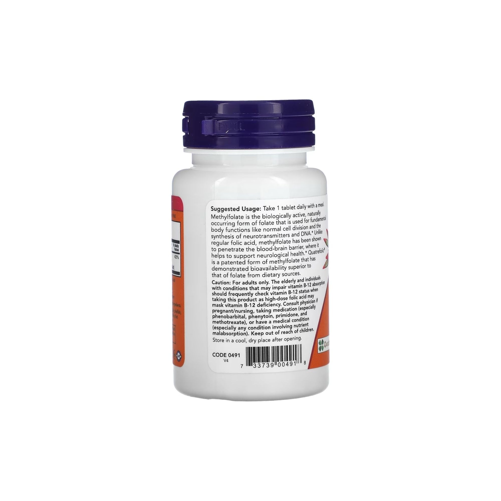 Metil Folato 1000mcg - NOW Foods – 90 Comprimidos
