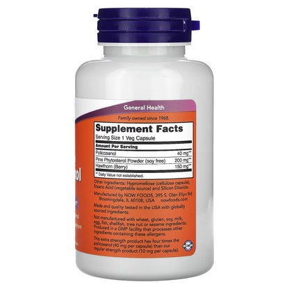 NOW Foods, Policosanol Extra Forte, 40mg, 90 Cápsulas