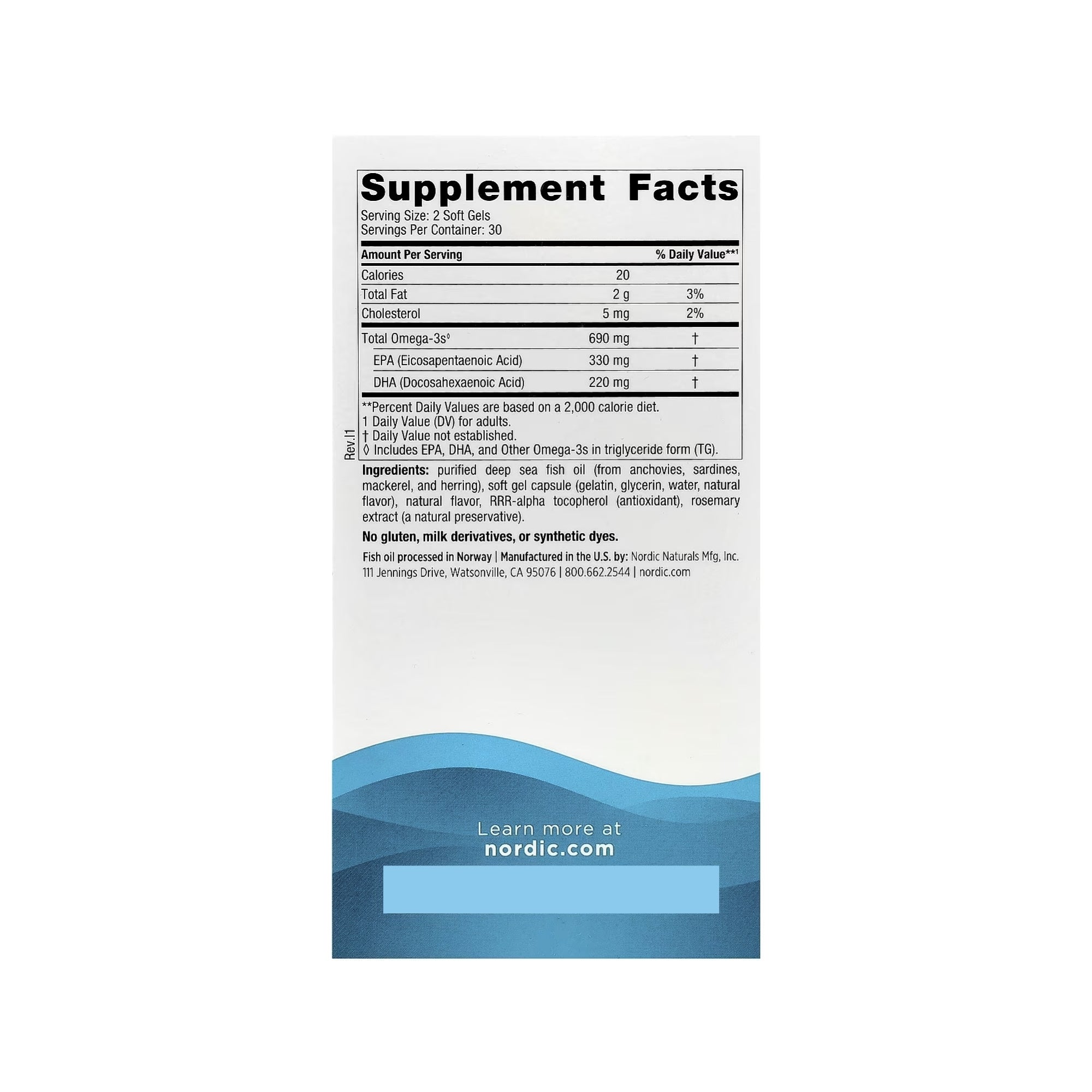 Omega 3 690mg - Nordic Naturals - 60 Cápsulas Sabor Limão