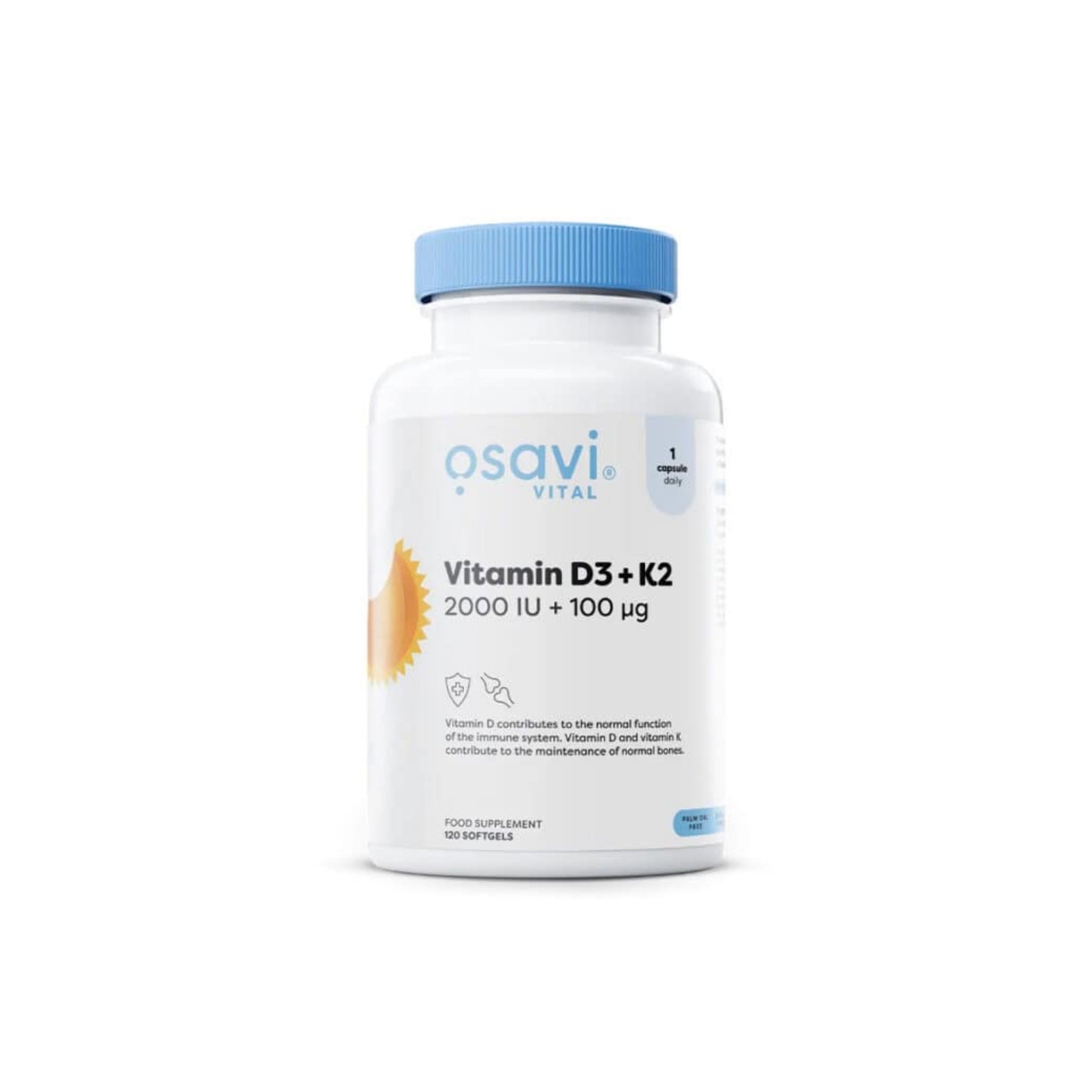 Vitamina D3 2000 IU + K2 (MK7) 100 mcg - Osavi