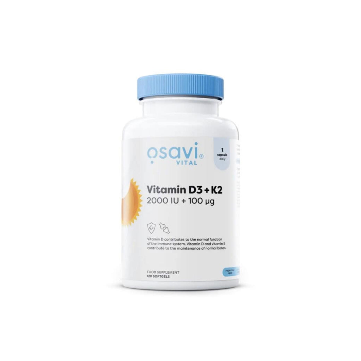 Vitamina D3 2000 IU + K2 (MK7) 100 mcg - Osavi