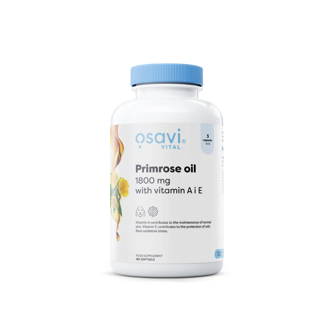 Óleo de Prímula 1800 mg com Vitamina A e E - Osavi - 180 Cápsulas