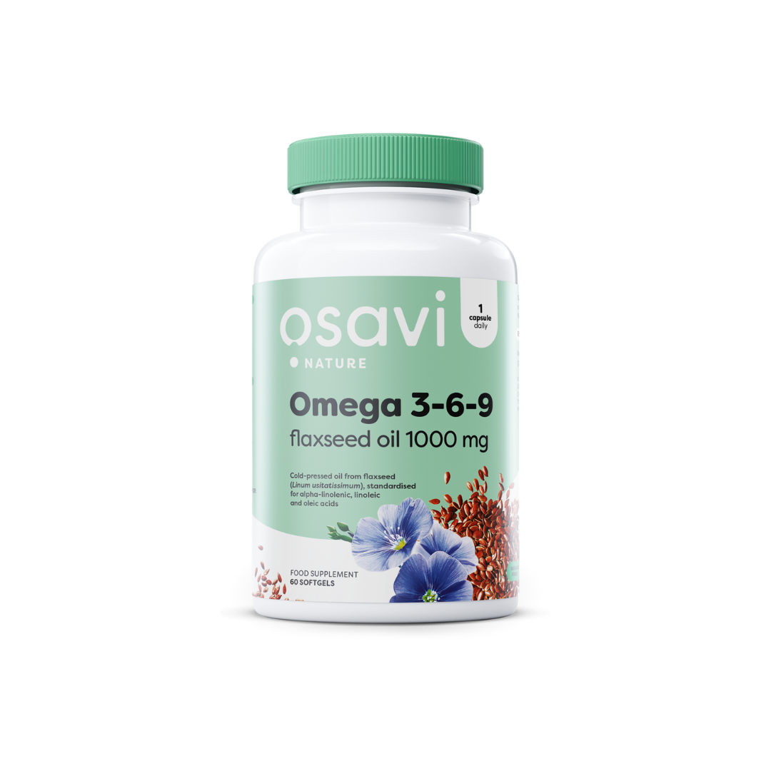 Omega 3-6-9 (óleo de linhaça) 1000 mg - Osavi - 60 Cápsulas