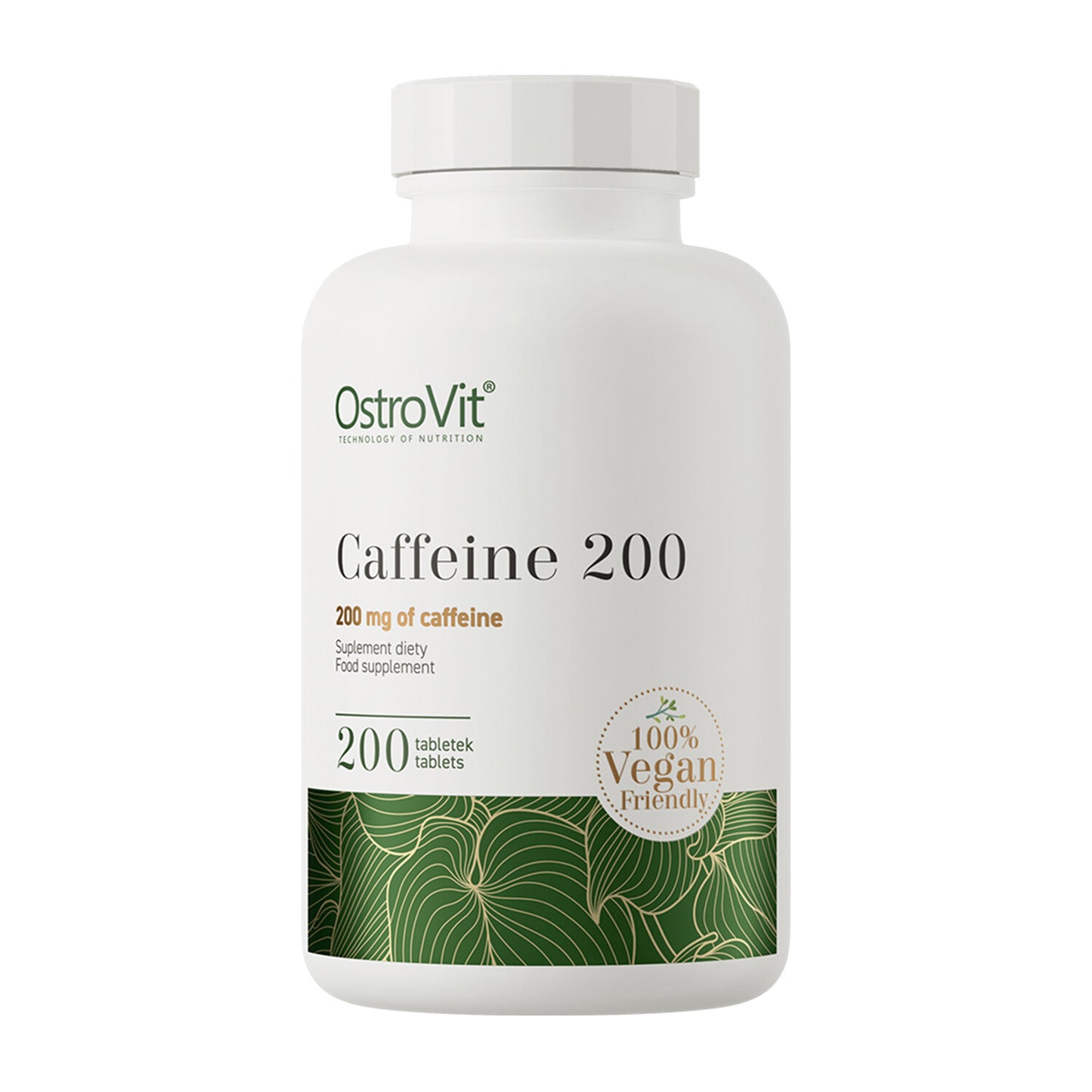 Cafeína Ostrovit 200mg, 200 Cápsulas