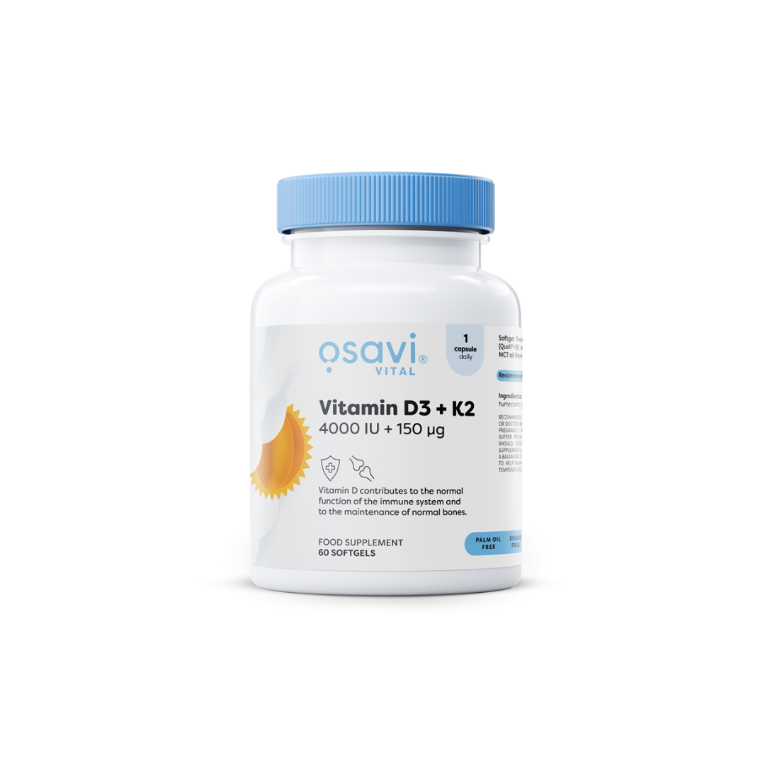 Vitamina D3 + K2 - 4000 IU + 150 mcg - Osavi - 60 Cápsulas
