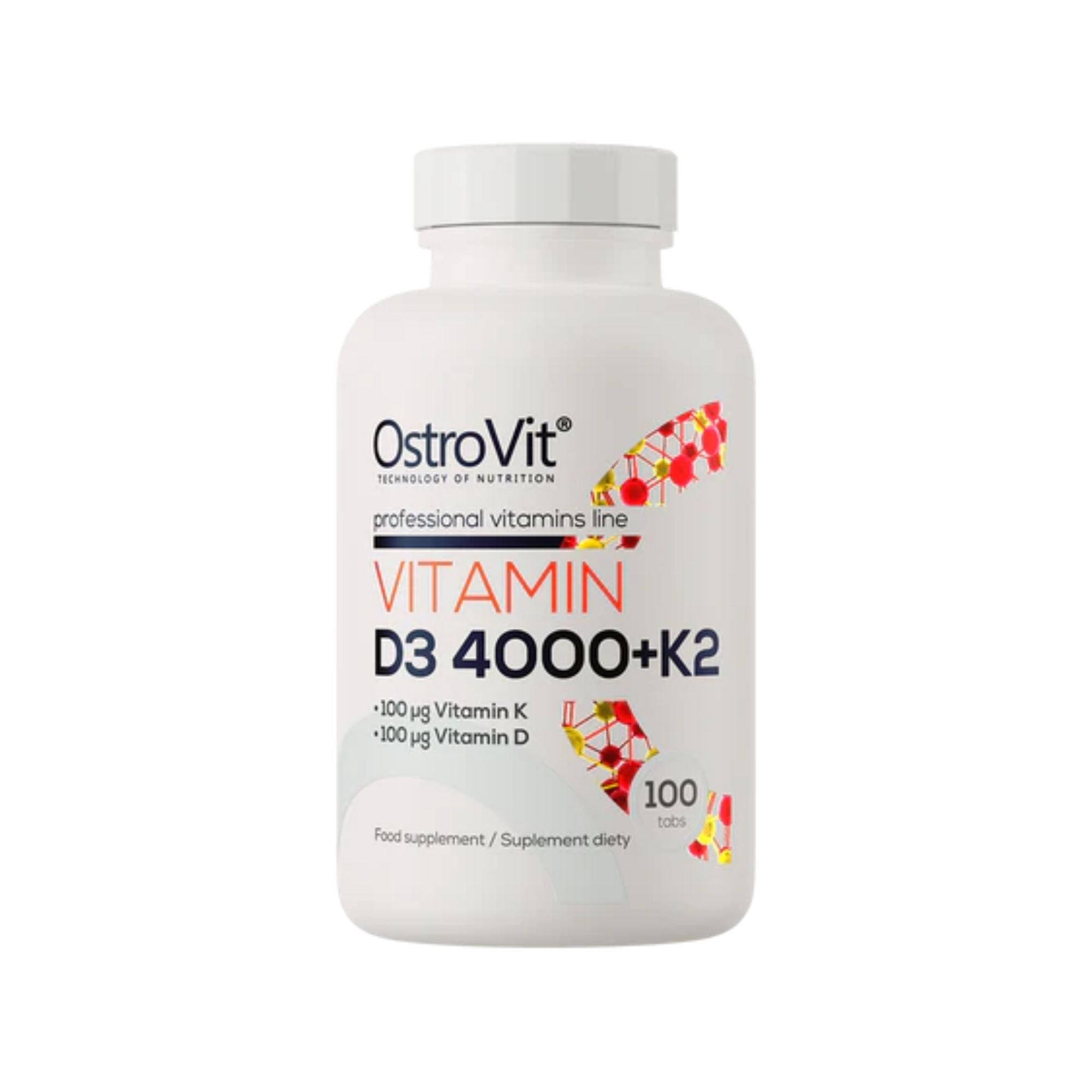 Vitamina D3 4000 IU + K2 100 mcg - Ostrovit - 100 Comprimidos