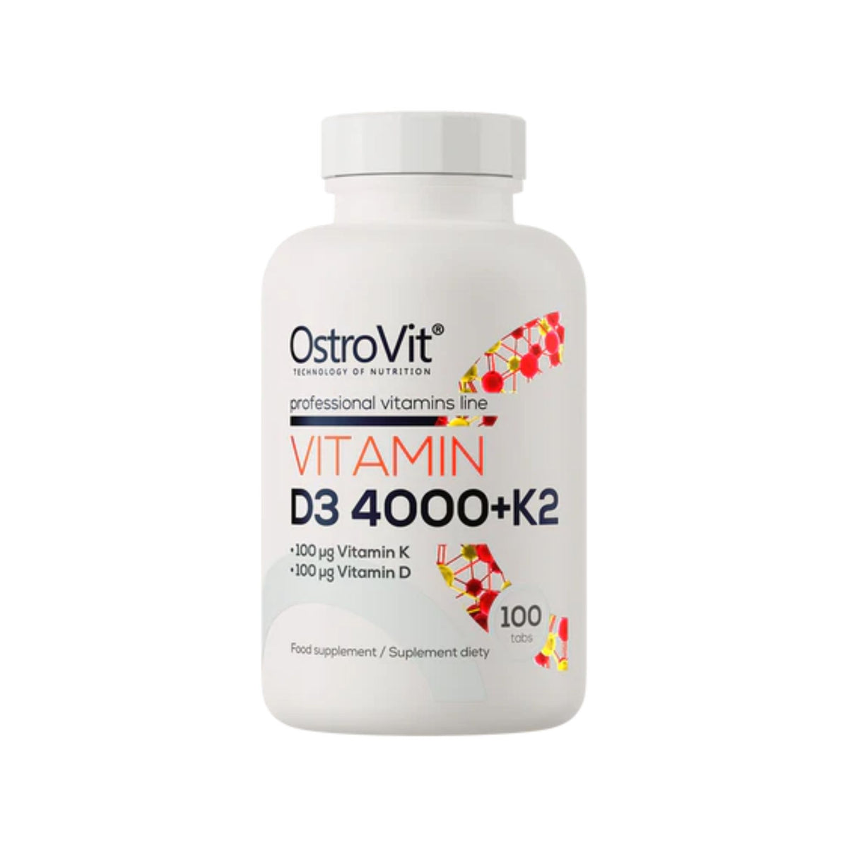 Vitamina D3 4000 IU + K2 100 mcg - Ostrovit - 100 Comprimidos