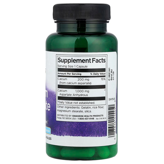 Aspartato de Cálcio 200mg - 60 cápsulas - Swanson