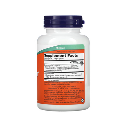 Tri-Chromium 500mcg - 90 Cápsulas - NOW Foods