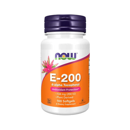 Vitamina E-200 - 100 Cápsulas - NOW - Vitamina