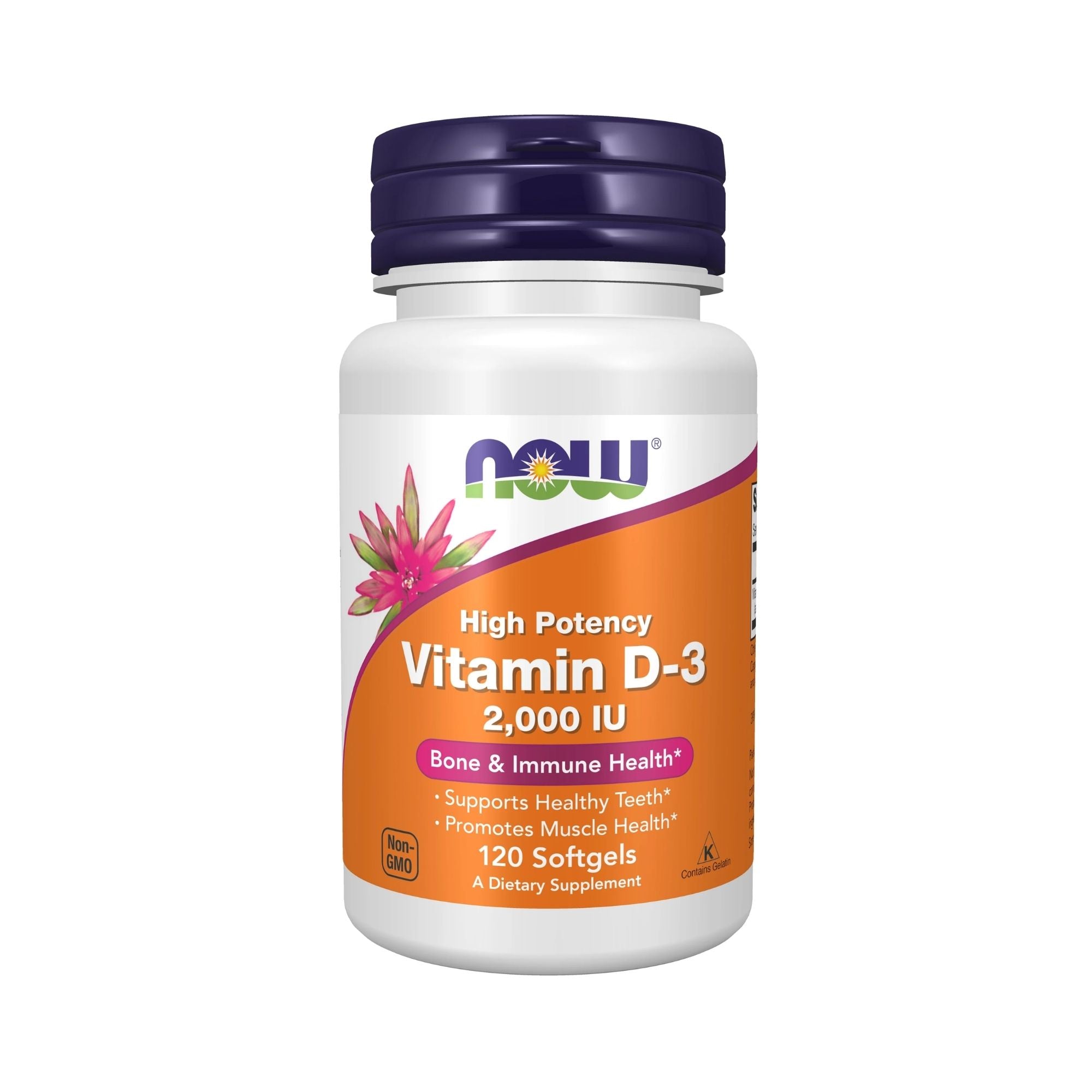 Vitamina D3 2000 IU – NOW Foods – 120 Softgels